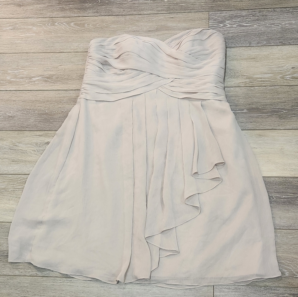 David's Bridal light pink strapless chiffon prom/bridesmaid dress size 16
